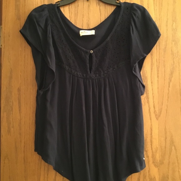 Hollister Tops - Hollister Flowy Navy Blouse